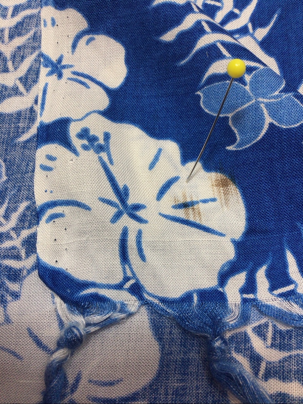 🌺 Blue Sky Sarong Blue and White Hawaiian Print Self Tie Wrap Skirt Sz.S - Picture 8 of 10